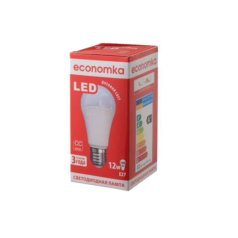 Лампа світлодіодна Economka LED A60, 12Вт, E27, 4200К (10357)